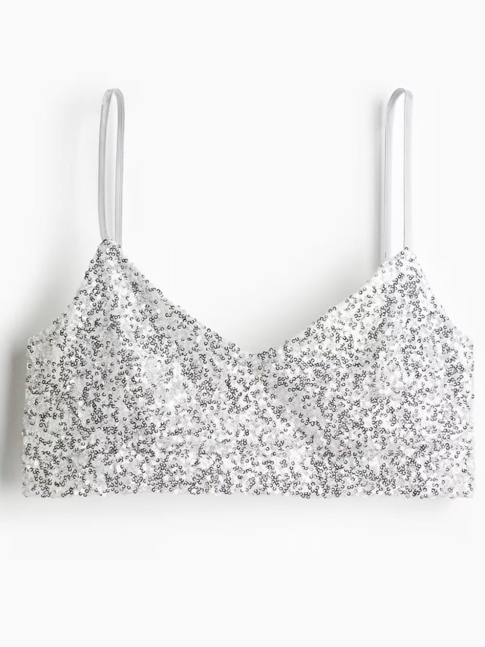 H&M Silver Sequin Camisole Bralette